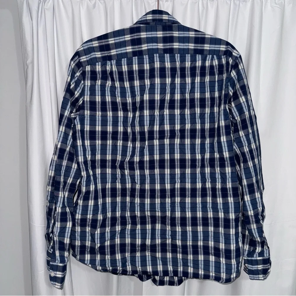J. Crew Men’s Blue Plaid Button Down Shirt - Size Medium